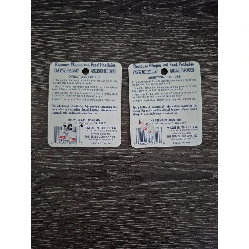 Vintage Perma Pic The Toothbrush Of Tomorrow Dental Toothpick Lot of 2